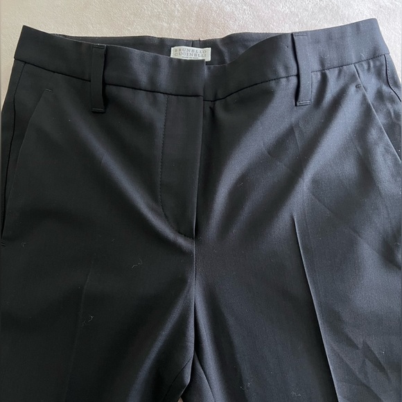 brunello cucinelli cuffed bottom monili trim women's pants trousers, size 4-6 - Picture 10 of 14